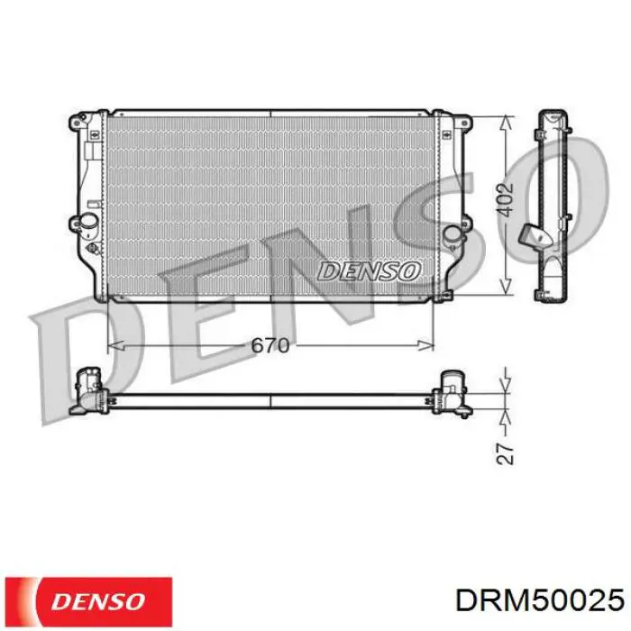 DRM50025 Denso радіатор охолодження двигуна