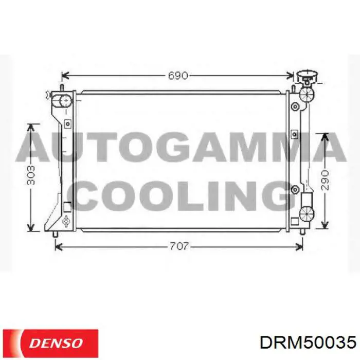 Купити DRM50035 Denso Радіатор двигуна
