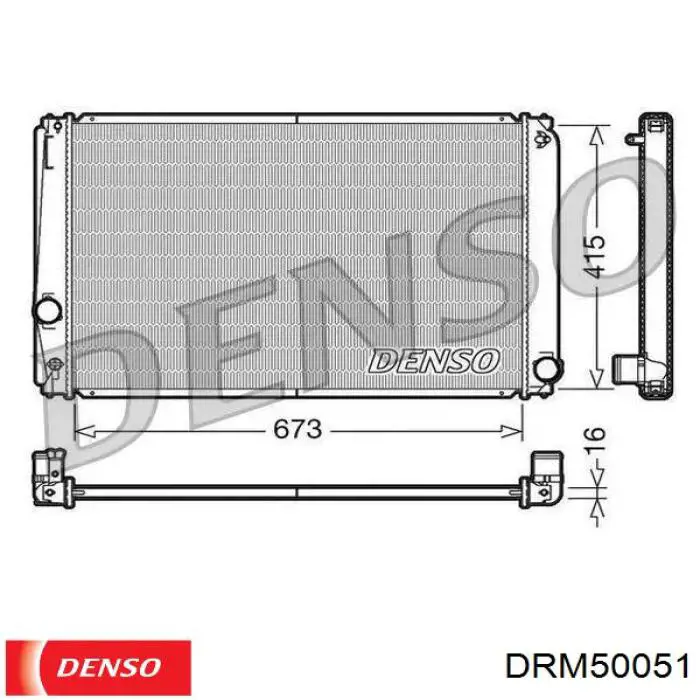 Купити DRM50051 Denso Радіатор двигуна