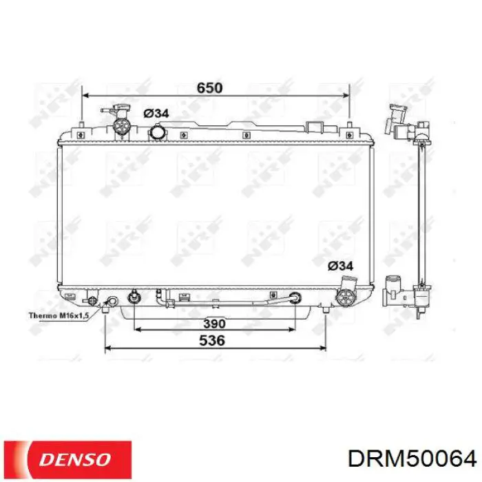 Радіатор охолодження двигуна DRM50064 Denso