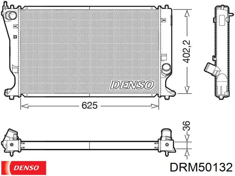 Купити DRM50132 Denso Радіатор двигуна