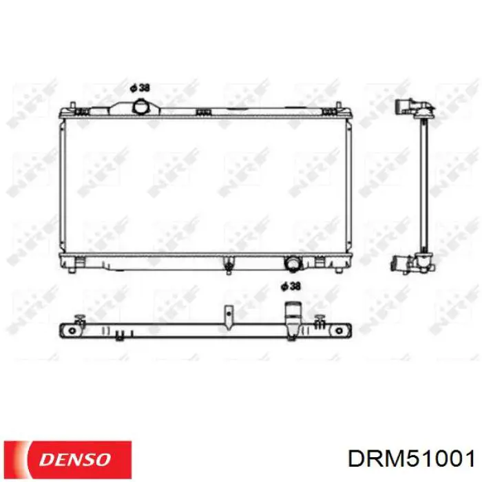 DRM51001 Denso радіатор охолодження двигуна
