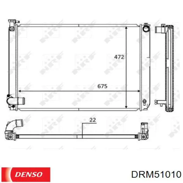 DRM51010 Denso Радіатор охолодження двигуна