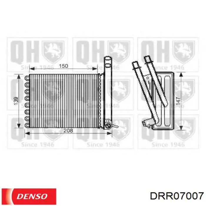 Радіатор пічки (обігрівача), задній DRR07007 Denso