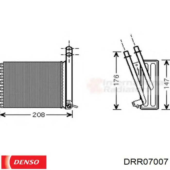 Радіатор пічки (обігрівача), задній Denso DRR07007