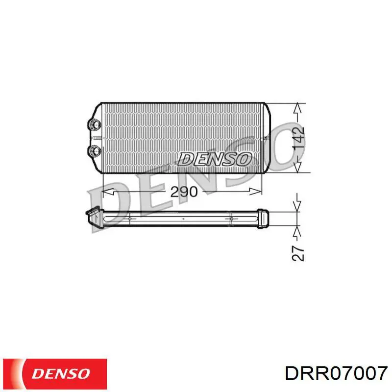 Радіатор пічки (обігрівача), задній Denso DRR07007 ціна, від 41.96 USD