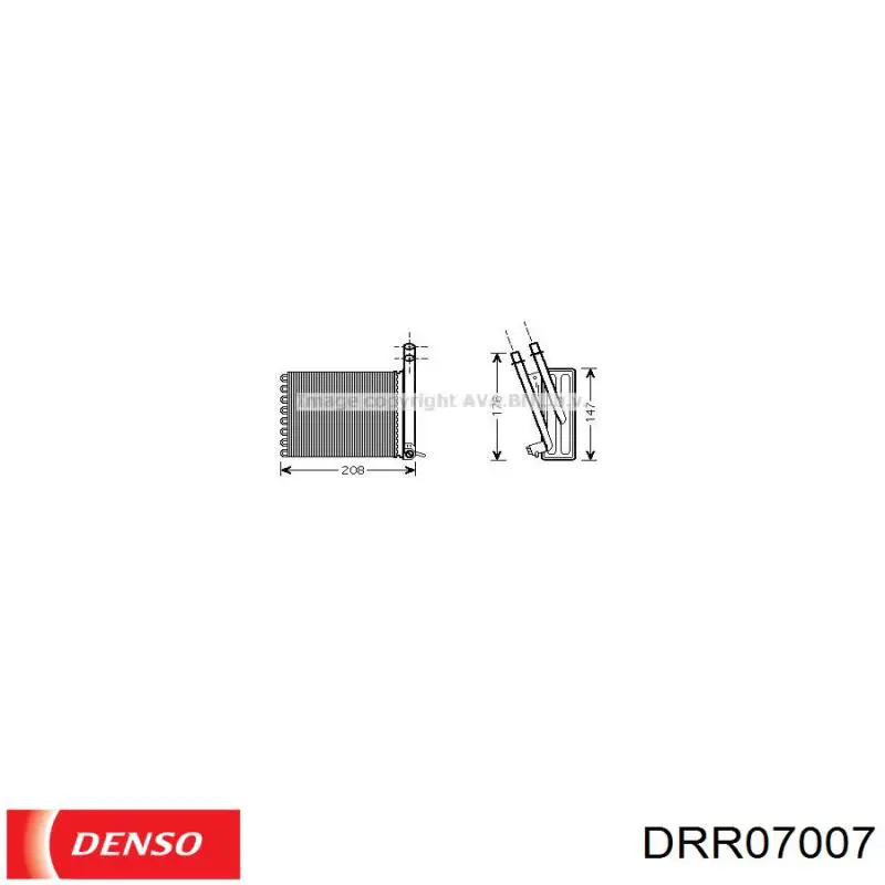 Купити DRR07007 Denso Радіатор пічки (обігрівача), задній
