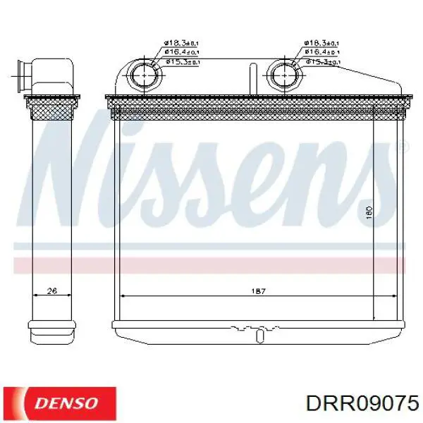 Радіатор пічки (обігрівача) Denso DRR09075 ціна, від 44.28 USD