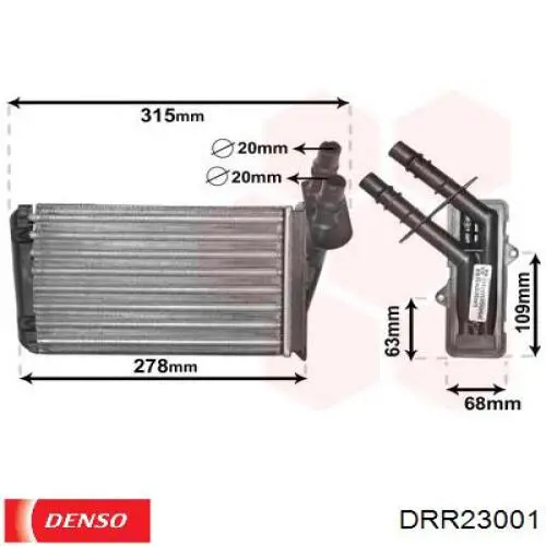 Радіатор пічки DRR23001 Denso