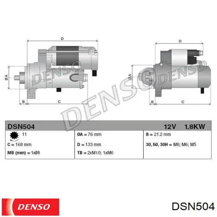 Стартер автомобільний Denso DSN504