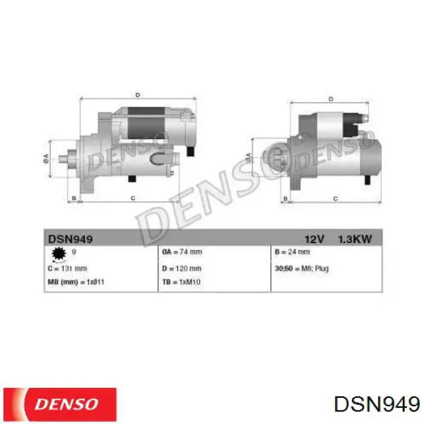 Стартер автомобільний Denso DSN949