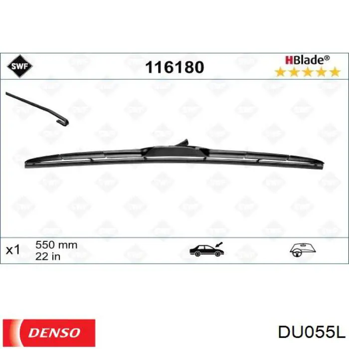 Щітка-двірник лобового скла, водійська Denso DU055L ціна, від 15.18 USD
