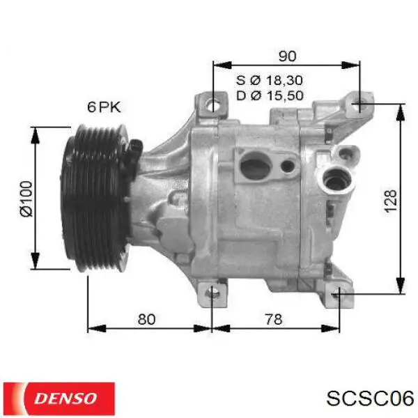 Компресор кондиціонера SCSC06 Denso