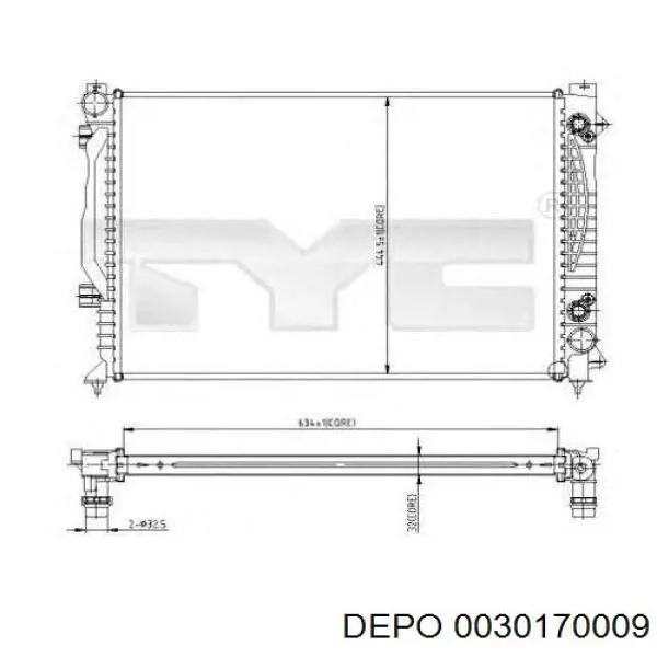 Радіатор основний Depo/Loro/Abakus 0030170009 ціна, від 90.09 USD