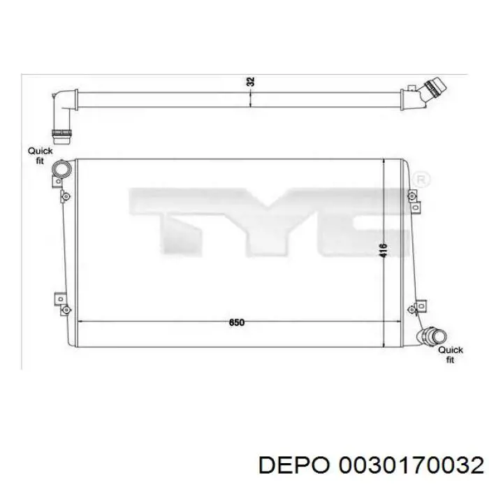 Радіатор основний Depo/Loro/Abakus 0030170032 ціна, від 52.49 USD