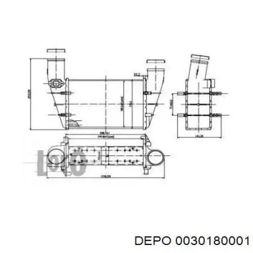 Радіатор интеркуллера 0030180001 Depo/Loro