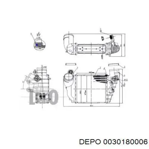 0030180006 Depo/Loro радіатор интеркуллера