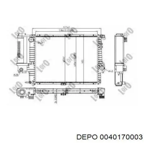Радіатор основний Depo/Loro/Abakus 0040170003 ціна, від 84.75 USD