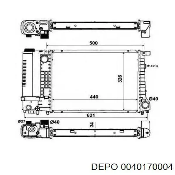 Радіатор 0040170004 Depo/Loro/Abakus