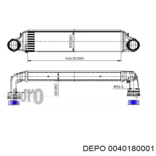 Купити 0040180001 Depo/Loro/Abakus Радіатор интеркуллера