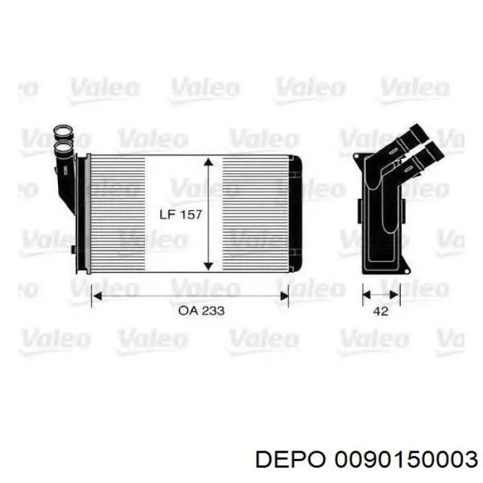 0090150003 Depo/Loro радіатор пічки (обігрівача)