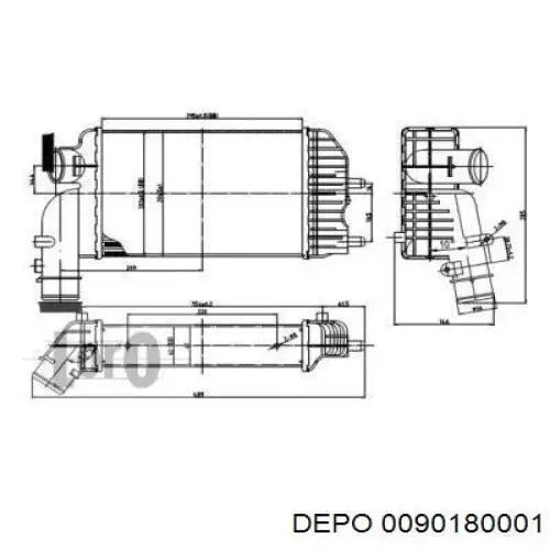 Купити 0090180001 Depo/Loro/Abakus Радіатор интеркуллера