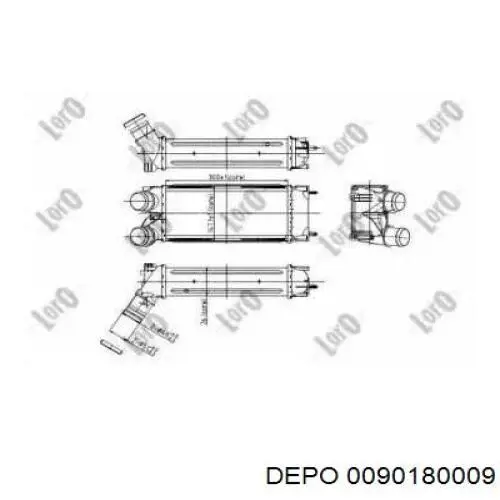 0090180009 Depo/Loro радіатор интеркуллера