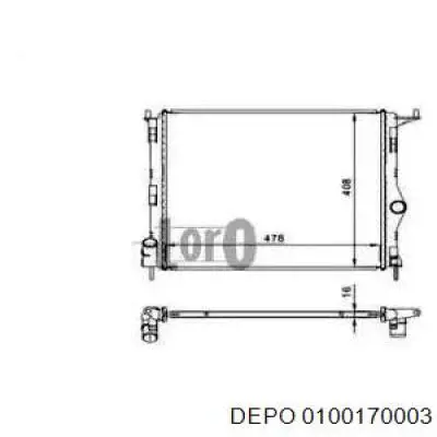 Радіатор 0100170003 Depo/Loro/Abakus