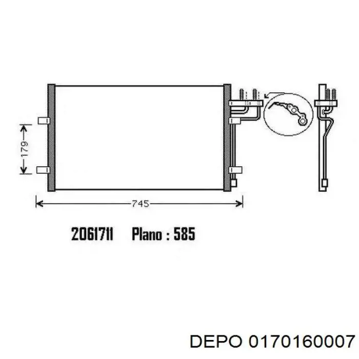 Конденсатор кондиціонера Depo/Loro/Abakus 0170160007 ціна, від 55.93 USD