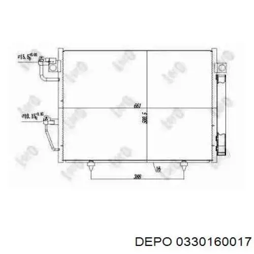 Радіатор кондиціонера 0330160017 Depo/Loro/Abakus