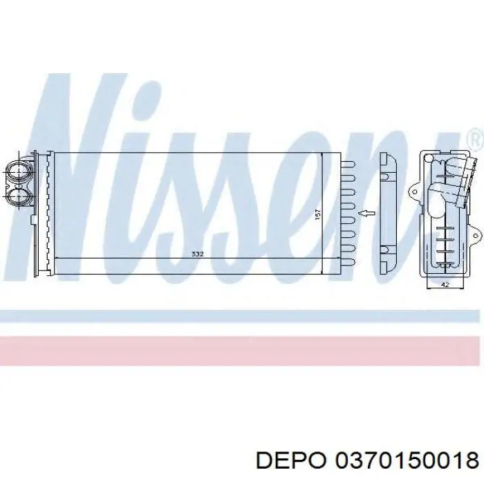 Радіатор пічки (обігрівача) 0370150018 Depo/Loro