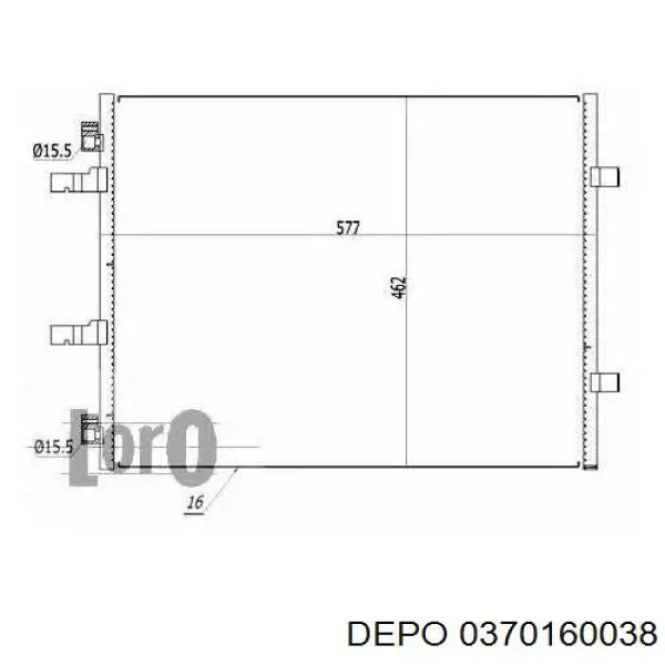 Радіатор кондиціонера 0370160038 Depo/Loro