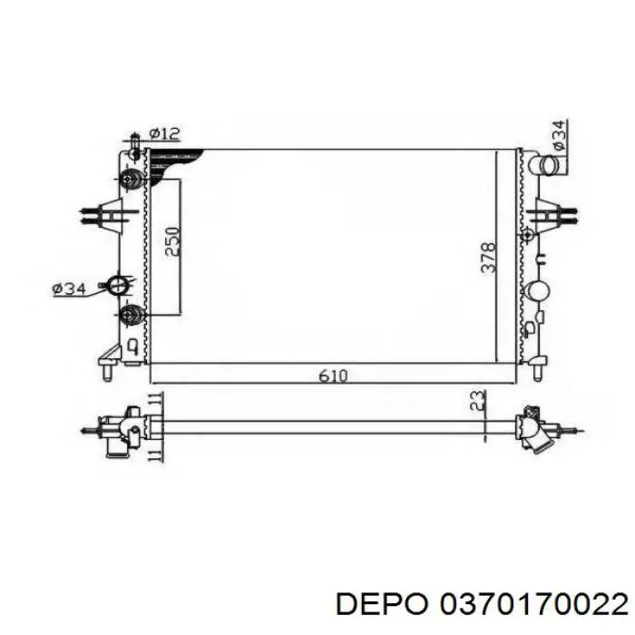 Радіатор основний Depo/Loro/Abakus 0370170022 ціна, від 44.87 USD