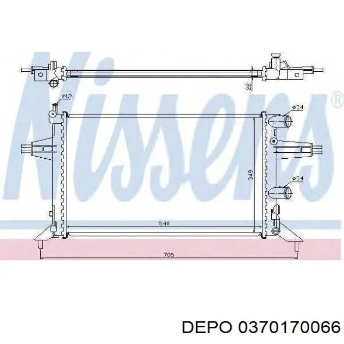 Радіатор основний Depo/Loro/Abakus 0370170066 ціна, від 50.68 USD
