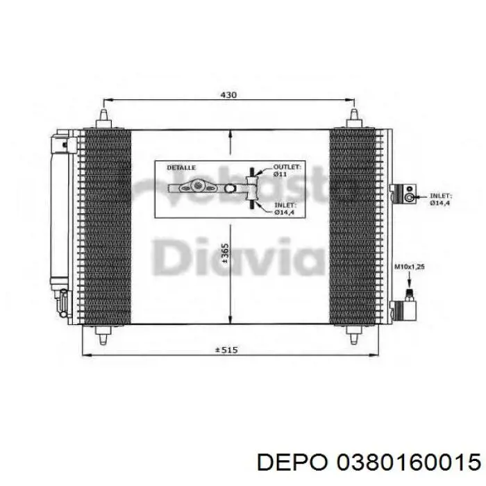 Радіатор кондиціонера 0380160015 Depo/Loro