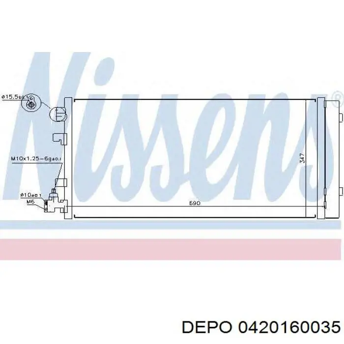 Радіатор кондиціонера 0420160035 Depo/Loro