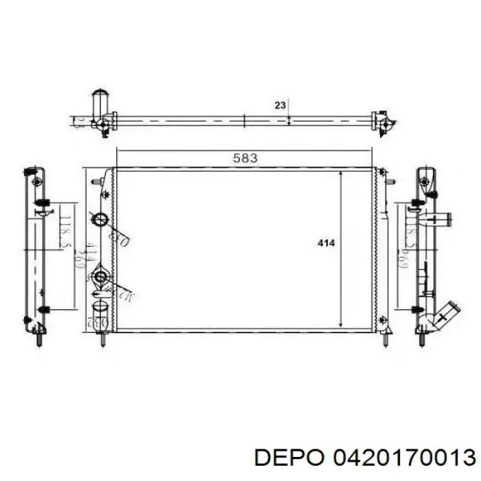 Радіатор основний Depo/Loro/Abakus 0420170013 ціна, від 63.35 USD