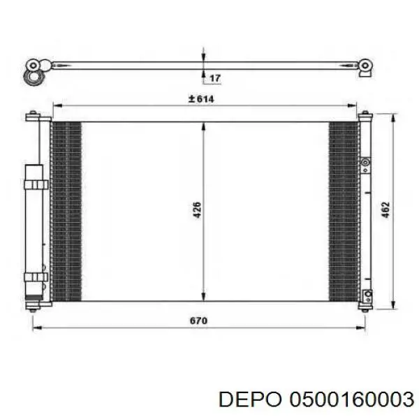 Конденсатор кондиціонера Depo/Loro/Abakus 0500160003 ціна, від 73.00 USD