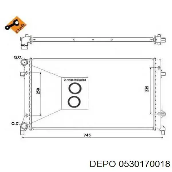 0530170018 Depo/Loro/Abakus Радіатор охолодження двигуна
