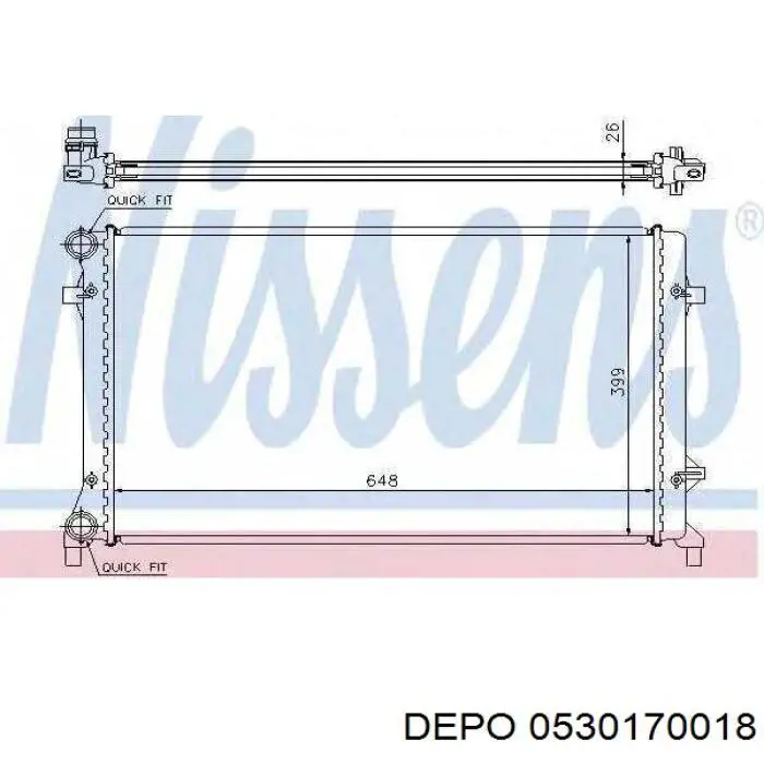 Радіатор охолодження двигуна 0530170018 Depo/Loro