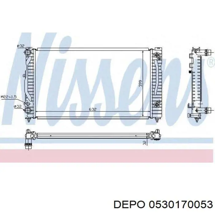 0530170053 Depo/Loro радіатор охолодження двигуна