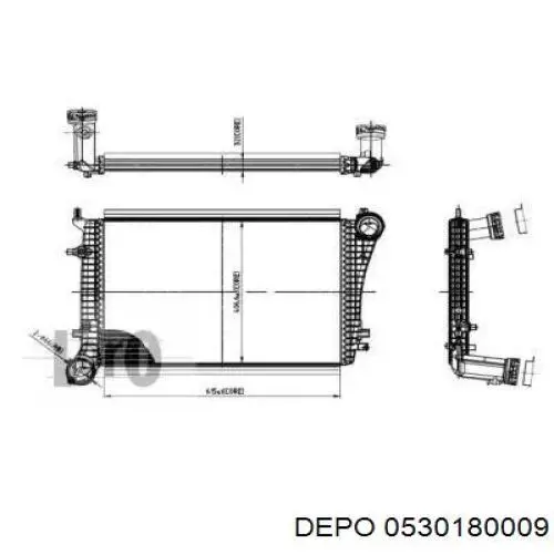 Купити 0530180009 Depo/Loro/Abakus Радіатор интеркуллера