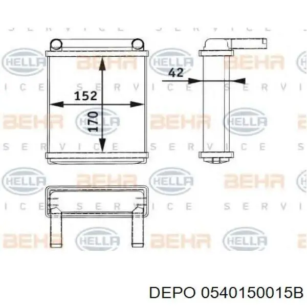 0540150015B Depo/Loro радіатор пічки (обігрівача)