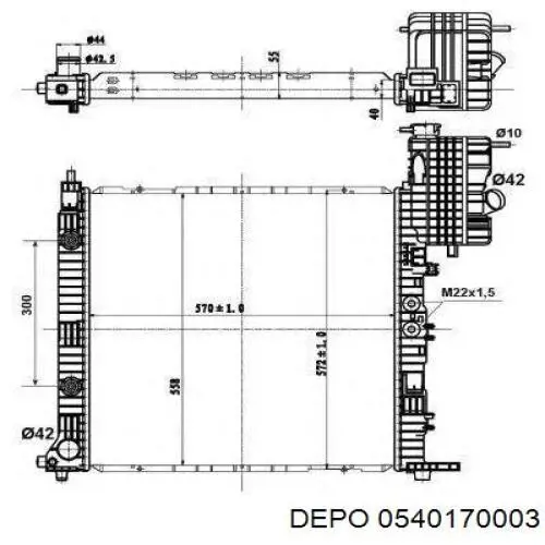 Радіатор 0540170003 Depo/Loro/Abakus
