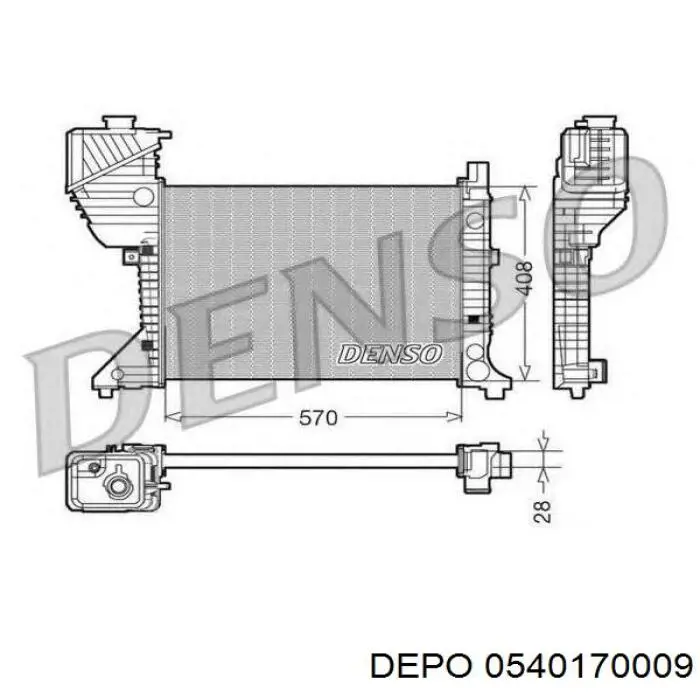 Радіатор 0540170009 Depo/Loro/Abakus