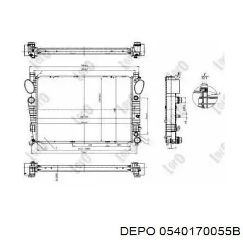 Купити 0540170055B Depo/Loro/Abakus Радіатор двигуна
