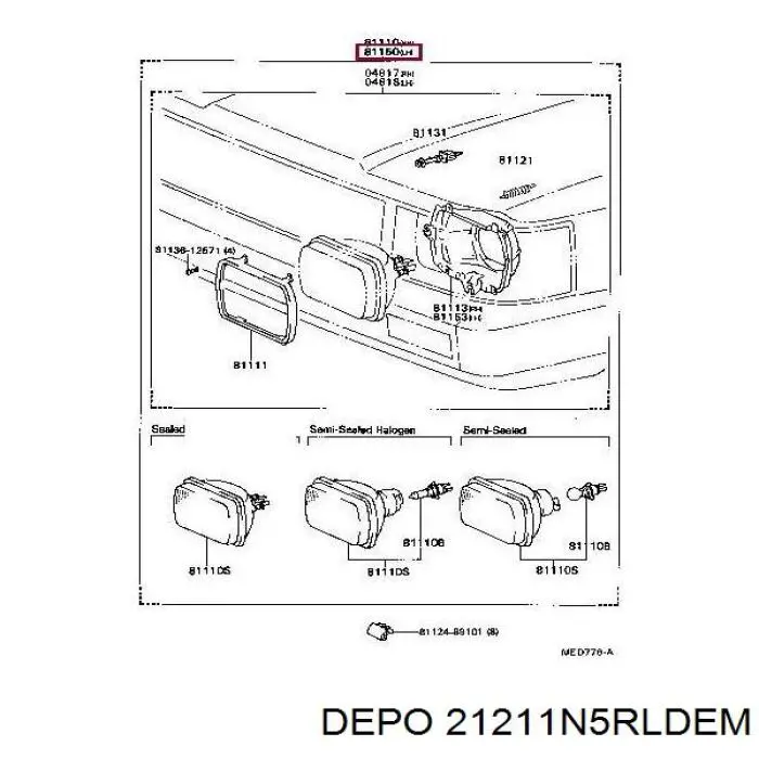 Фара права 21211N5RLDEM Depo/Loro/Abakus