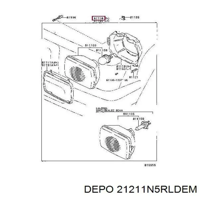 Основна фара - вставка Depo/Loro/Abakus 21211N5RLDEM ціна, від 127.29 USD