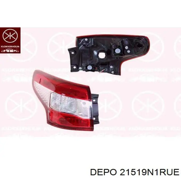 Ліхтар задній правий, зовнішній Depo/Loro/Abakus 21519N1RUE ціна, від 111.72 USD