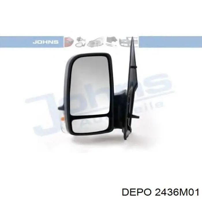 Ліве бічне дзеркало Depo/Loro/Abakus 2436M01 ціна, від 83.53 USD